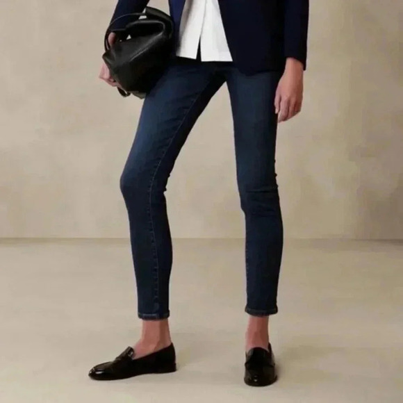 NWT Banana Republic High-Rise Skinny Jeans Womens Size 1 (23-25) Blue Denim - Picture 1 of 12